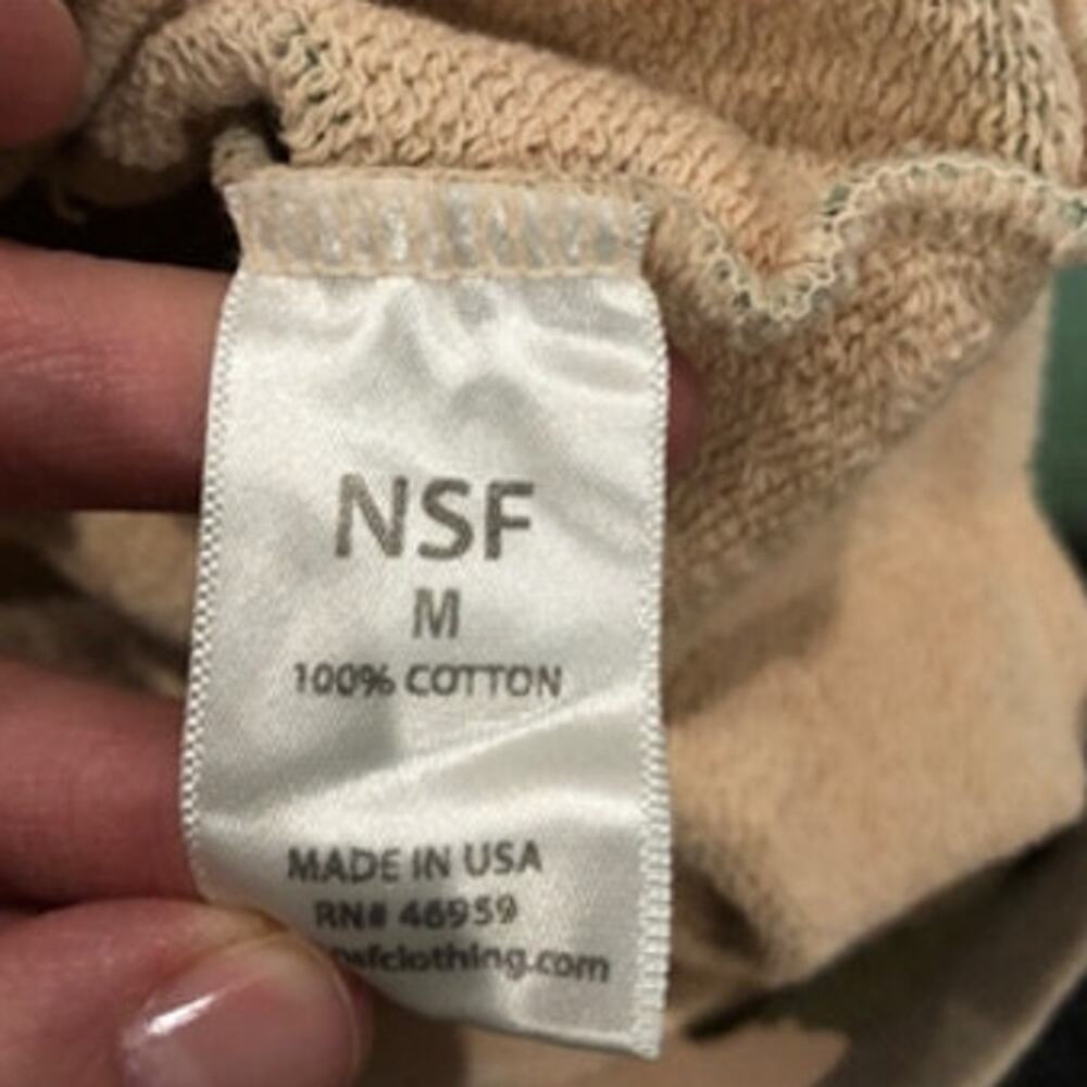 NSF Farah Camo Destroyed Sweatshirt NWOT M - Picture 4 of 4